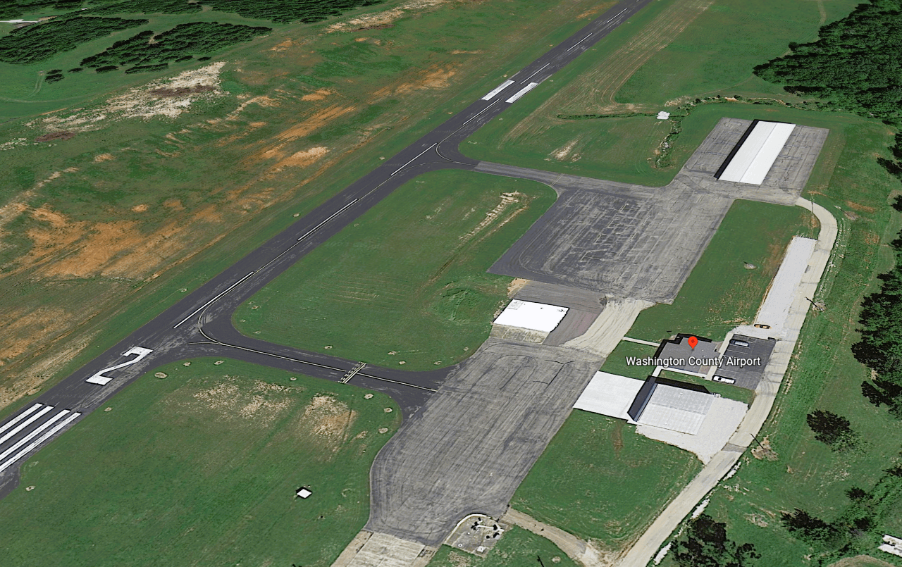 Angled view of the Washington County Airport